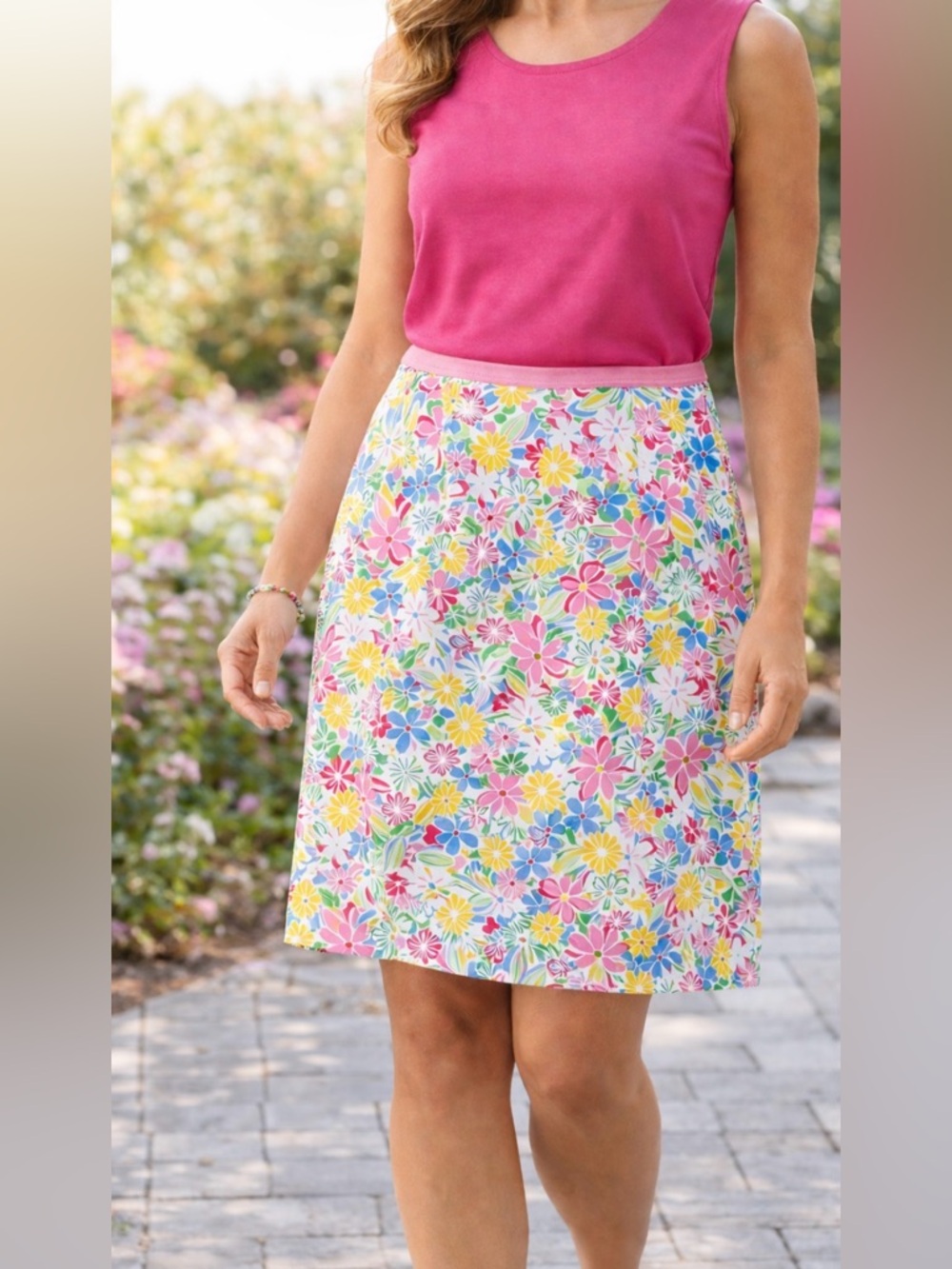 Vintage Appleseed's A Line Print Floral Skirt. Vibrant Colors. Petite Size 8.